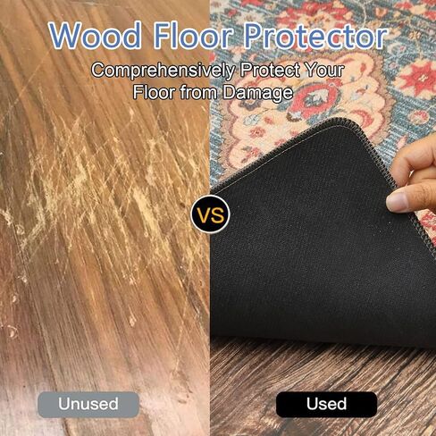 Topotdor Home Office Chair Mat for Hardwood Floor,35"×60" Vintage Rectangle Computer Rolling Chair Mat Anti-Slip Washable for Tile Floor Protector,Beige in Saudi Arabia