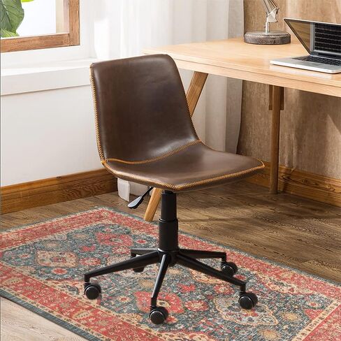 Topotdor Home Office Chair Mat for Hardwood Floor,35"×60" Vintage Rectangle Computer Rolling Chair Mat Anti-Slip Washable for Tile Floor Protector,Beige in Saudi Arabia