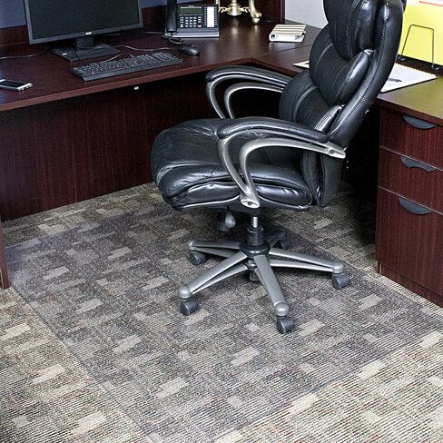 سجادة كرسي مكتب مستطيلة شفافة مقاس 45 بوصة × 60 بوصة من Evolve Modern Shape للسجاد ذو الوبر المنخفض، صُنعت في الولايات المتحدة الأمريكية بواسطة Dimex، خالية من الفثالات (C5E6003G) in Kuwait