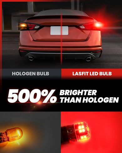 LASFIT L2 7440 7443 LED Bulbs Red Brake Light Bulb Tail Lights, 2024 Upgraded 500% Brighter T20 7441 7444 W21W LED Lamps with Projector Lens Replacement for Tail lights Stop Lights, 2pcs in Kuwait