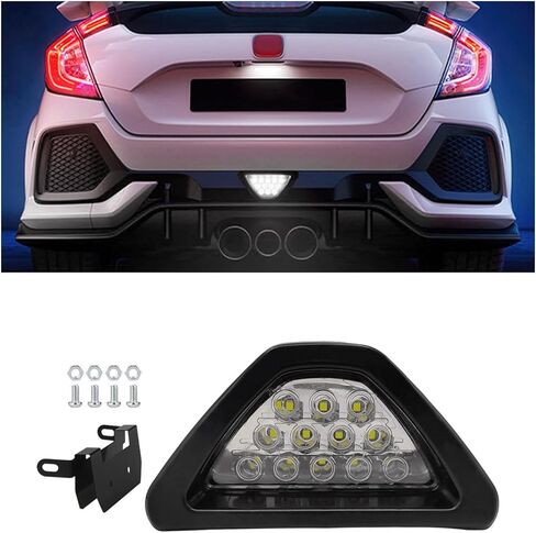 Car F1 Style Brake Light, DRL Fog Rear Tail Third Brake Light, Waterproof Triangle Warning Flash Lamp with 12 LED, Universal Car Accessories for Motorcycles Trucks Safety Stop (Blue) in Saudi Arabia