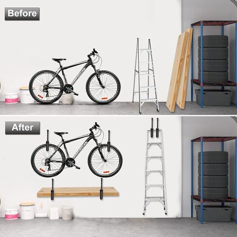 Heavy Duty Kayak Rack Wall Mount Hanger Garage Storage Hooks for Hanging Surfboard, Canoe, Bike, Wood, Chair, Ladder (4 Pack-15Inch) in Saudi Arabia
