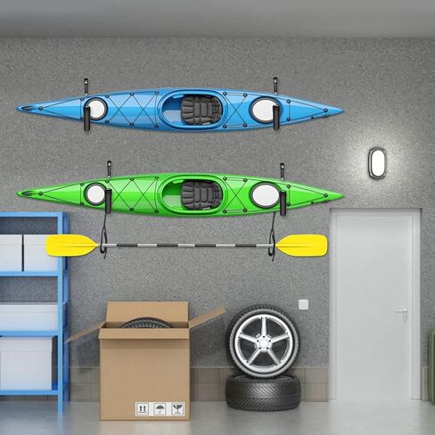 Heavy Duty Kayak Rack Wall Mount Hanger Garage Storage Hooks for Hanging Surfboard, Canoe, Bike, Wood, Chair, Ladder (4 Pack-15Inch) in Saudi Arabia