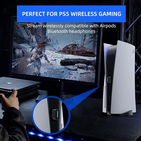 Smof USB Bluetooth Audio Adapter for Connecting Headphones to PS5, PS4, Switch, PC. aptX Low Latency Wireless Audio Dongle Support, No Driver Installation Required,Not for Keyboard or Mouse in Saudi Arabia