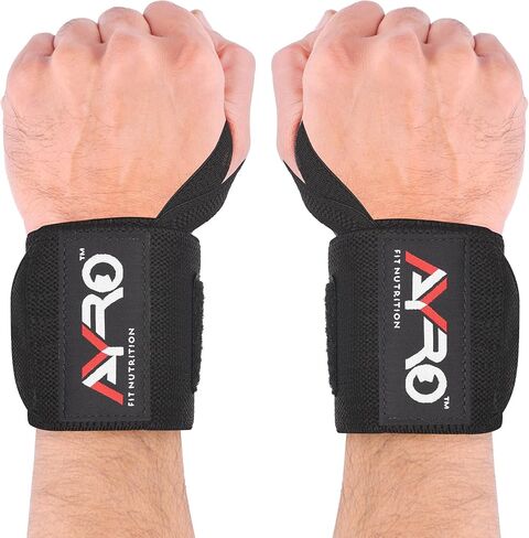 AYRO Wrist Wraps | Wrist Wraps for Weightlifting Men | Wrist Wrap | Wrist Brace for Working Out | Gym Wrist Wraps for Men, 18" Professional Wrist Support with High Duty Thumb Loop-Best Wrap in Saudi Arabia