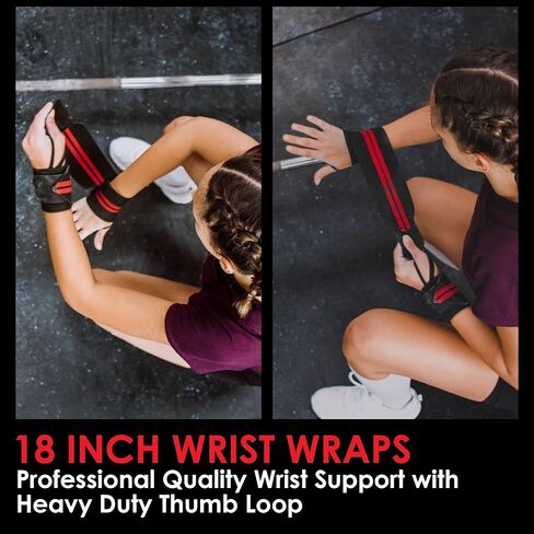 AYRO Wrist Wraps | Wrist Wraps for Weightlifting Men | Wrist Wrap | Wrist Brace for Working Out | Gym Wrist Wraps for Men, 18" Professional Wrist Support with High Duty Thumb Loop-Best Wrap in Saudi Arabia