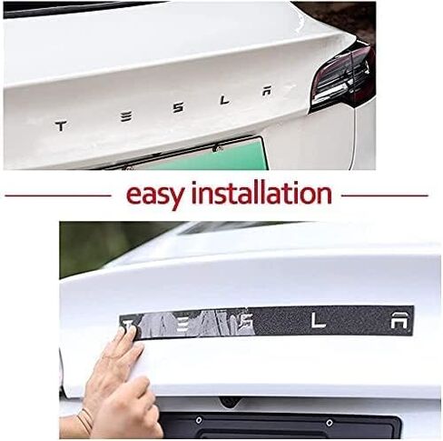 شعار GAPPORE ثلاثي الأبعاد للباب الخلفي مع إدراج لاصق 3M لشعارات حروف الباب الخلفي لطراز Tesla 3/S/X (أسود غير لامع)، TSL in Kuwait