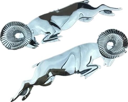 2 قطعة ثلاثية الأبعاد لشعار حاجز جسم القفز رام لوحات أسماء السيارات المميزة لرام 1500 (فضي) in Kuwait