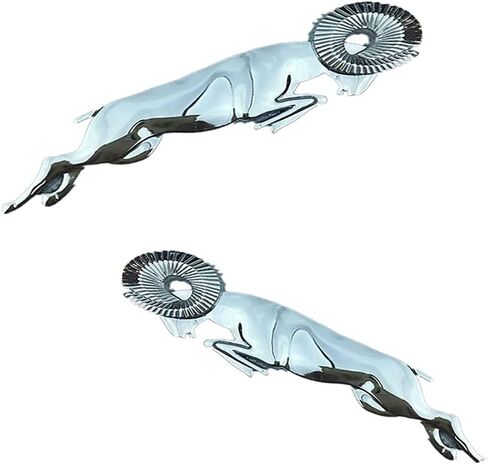 2 قطعة ثلاثية الأبعاد لشعار حاجز جسم القفز رام لوحات أسماء السيارات المميزة لرام 1500 (فضي) in Kuwait