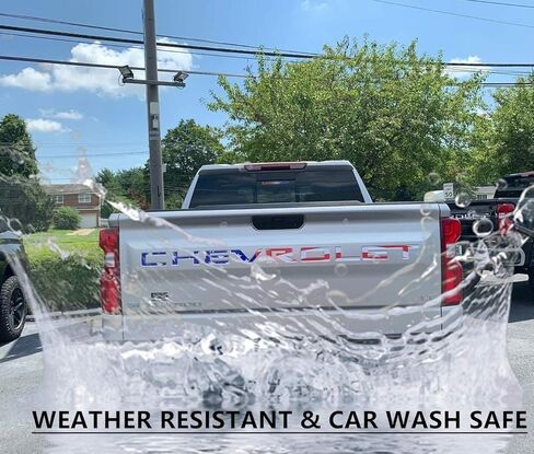 حروف إدراج الباب الخلفي - حروف الباب الخلفي المرتفعة ثلاثية الأبعاد متوافقة مع موديلات سيلفرادو 2019-2022 (علم ملون) in Kuwait