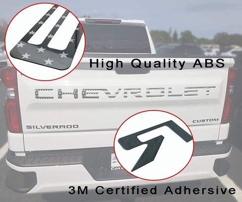 Tailgate Insert Letters -3D Raised Tailgate Letters Compatible with 2019-2022 Silverado Models (Colored Flag) in Saudi Arabia