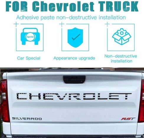 Tailgate Insert Letters -3D Raised Tailgate Letters Compatible with 2019-2022 Silverado Models (Colored Flag) in Saudi Arabia