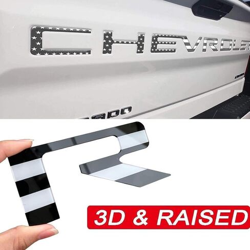 Tailgate Insert Letters -3D Raised Tailgate Letters Compatible with 2019-2022 Silverado Models (Colored Flag) in Saudi Arabia