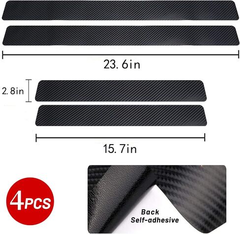 Door Sill Protector Universal 4D Carbon Fiber Scuff Protective Door Threshold Guard Vinyl Sticker 4PCS in Saudi Arabia