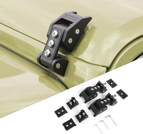 Voodonala for Jeep JK JL JT Black Stainless Steel Hood Catch Latches Hood Clamp Lock Bonnet Latch Hood Fastener for 2007-2024+ Jeep Wrangler JK JKU JL JLU Gladiator JT Exterior Accessories in Saudi Arabia