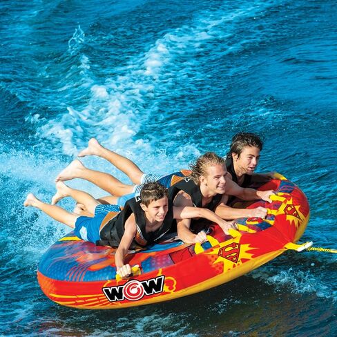Wow Sports DC Comics Superman Towable, Soft Top Deck Tube, Towable Water Tube for 1-3 Riders in Saudi Arabia