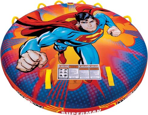 Wow Sports DC Comics Superman Towable, Soft Top Deck Tube, Towable Water Tube for 1-3 Riders in Saudi Arabia