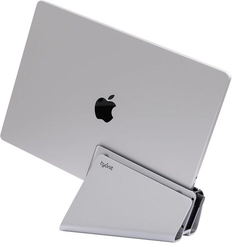 حامل الكمبيوتر المحمول الرأسي TiltSnap لجهاز MacBook، اتصال Thunderbolt4 USB-C التلقائي، اتصال سلس بقاعدة الإرساء أو الشاشة، 40 جيجابت في الثانية، 100 واط PD (فضي، MacBook Pro 16 بوصة (M1/M2/M3)) in Kuwait