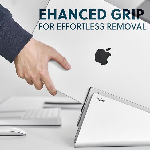 حامل الكمبيوتر المحمول الرأسي TiltSnap لجهاز MacBook، اتصال Thunderbolt4 USB-C التلقائي، اتصال سلس بقاعدة الإرساء أو الشاشة، 40 جيجابت في الثانية، 100 واط PD (فضي، MacBook Pro 16 بوصة (M1/M2/M3)) in Kuwait