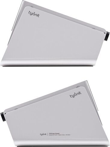 حامل الكمبيوتر المحمول الرأسي TiltSnap لجهاز MacBook، اتصال Thunderbolt4 USB-C التلقائي، اتصال سلس بقاعدة الإرساء أو الشاشة، 40 جيجابت في الثانية، 100 واط PD (فضي، MacBook Pro 16 بوصة (M1/M2/M3)) in Kuwait