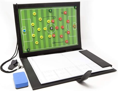 لوحة تدريب كرة القدم من WISEPLAYERFC - مجلد تكتيكات مدرب كرة القدم المغناطيسي مع جيب بسحاب in Kuwait