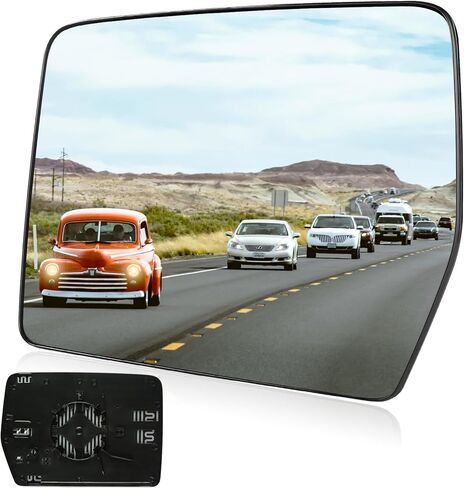 زجاج مرآة ساخن من جانب السائق CMRDQD متوافق مع مرآة محدبة ذات رؤية جانبية خارجية لسيارة Ford F150 2004-2014، استبدال # 4L3Z-17K707-DB (يسار) in Kuwait