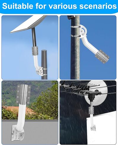 مجموعة ستارلينك للإنترنت عبر الأقمار الصناعية - مثالية للتركيب على السقف والعمود والجدار J، متوافقة مع طبق مستطيل V2، حل تركيب متعدد الاستخدامات (دعامة فقط) in Kuwait