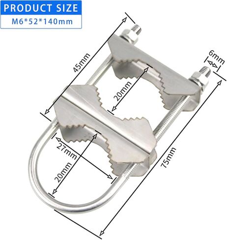 U الترباس دعامة تثبيت مشبك ل Starlink طبق القطب جبل قابل للتعديل سارية العلم محول ، هام هوائي صاري الأنابيب تركيب أطقم ، 1 قطعة تجربة أ in Kuwait