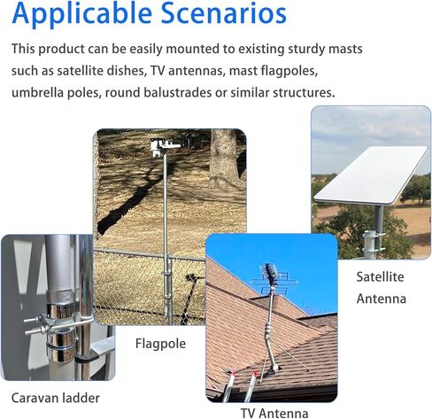 U الترباس دعامة تثبيت مشبك ل Starlink طبق القطب جبل قابل للتعديل سارية العلم محول ، هام هوائي صاري الأنابيب تركيب أطقم ، 1 قطعة تجربة أ in Kuwait
