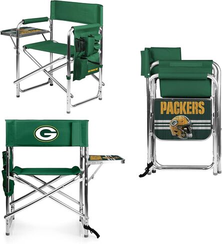 طاولة جانبية رياضية من PICNIC TIME NFL، للشاطئ، كرسي تخييم للبالغين، 19 × 24 × 33، أخضر in Kuwait