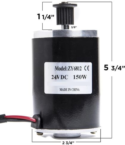 HiGear 150W Watt 24V Pulley with 16T Volt DC Brush Electric Motor #25 Chain 11T Sprocket Unite ZY6812 f Razor Scooter DIY Kids Kart 150-GM150115 Works with 12V by Alfa Wheels (150W 3M Pulley 16T) in Saudi Arabia