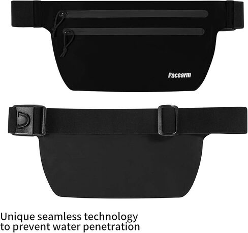 حزام الجري النحيف من PaceArm Running Fanny Pack، حقيبة جري مقاومة للماء خالية من الارتداد، حزام عداء قابل للتعديل لجميع الهواتف iPhone/Android، حزمة خصر للجري لتمارين الصالة الرياضية، حزام نقود للسفر in Kuwait