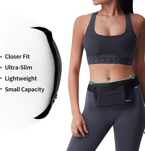 حزام الجري النحيف من PaceArm Running Fanny Pack، حقيبة جري مقاومة للماء خالية من الارتداد، حزام عداء قابل للتعديل لجميع الهواتف iPhone/Android، حزمة خصر للجري لتمارين الصالة الرياضية، حزام نقود للسفر in Kuwait