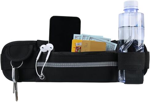 Running Belt Waist Pack Bag,Workout Gear,Gym Fitness Fanny Pack for Phone,Cell Phone Holder for Running,Jogging Pocket Belt for Women & Men,Running Accessories (Black)1 in Saudi Arabia