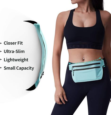 PaceArm Running Fanny Pack Slim Running Belt, Bounce Free Water Resistant Running Pouch, Adjustable Runners Belt for All Phones iPhone/Android, Running Waist Pack for Gym Workouts Travel Money Belt in Saudi Arabia