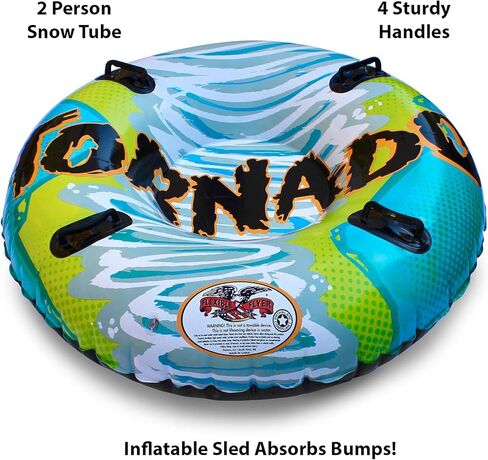 Flexible Flyer Tornado 2-Person Snow Tube. Round Inflatable Double Sled for SNO Sledding in Kuwait