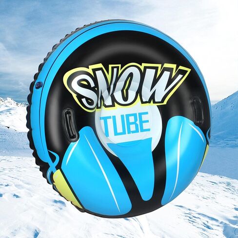 SUNYPLAY Inflatable Snow Tubes for Sledding Heavy Duty with Handle for Family Winter Activity, Double Layer Bottom Winter Flexible Snow Sleds for Adults Outdoor Activity in Saudi Arabia