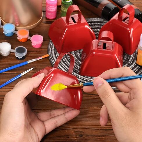 15 Pack Red Cow Bells Noise Makers with Handle - Loud Sound Hand Percussion Cowbells for Sporting Events, Football Games, Ceremonies, 3x2.8x2.5 in in Saudi Arabia
