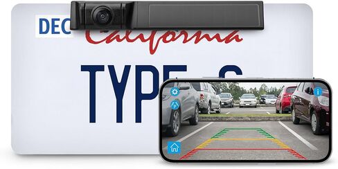 كاميرا احتياطية لاسلكية تعمل بالطاقة الشمسية بتقنية البلوتوث مع تطبيق Len HD 1080P قابل للتعديل للتحكم في التطبيقات لهواتف iPhone الذكية وأجهزة Android اللوحية المقاومة للماء للرؤية الليلية ولوحة ترخيص الرؤية الخلفية لشاحنة سيارة SUV Camper in Kuwait