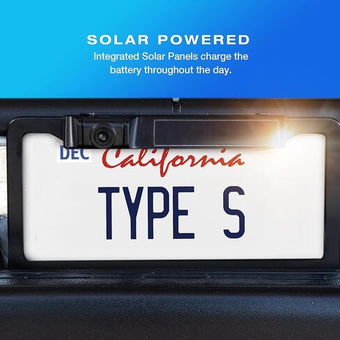 كاميرا احتياطية لاسلكية تعمل بالطاقة الشمسية بتقنية البلوتوث مع تطبيق Len HD 1080P قابل للتعديل للتحكم في التطبيقات لهواتف iPhone الذكية وأجهزة Android اللوحية المقاومة للماء للرؤية الليلية ولوحة ترخيص الرؤية الخلفية لشاحنة سيارة SUV Camper in Kuwait