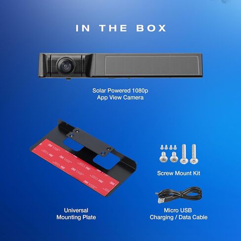 كاميرا احتياطية لاسلكية تعمل بالطاقة الشمسية بتقنية البلوتوث مع تطبيق Len HD 1080P قابل للتعديل للتحكم في التطبيقات لهواتف iPhone الذكية وأجهزة Android اللوحية المقاومة للماء للرؤية الليلية ولوحة ترخيص الرؤية الخلفية لشاحنة سيارة SUV Camper in Kuwait