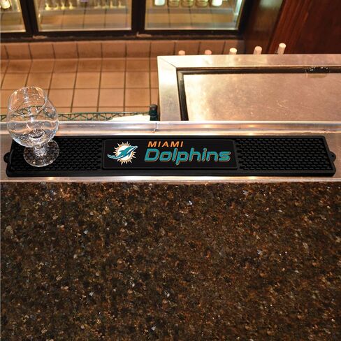 FANMATS - 13989 NFL Miami Dolphins Vinyl Drink Mat 3.25"x24" , Black in Saudi Arabia