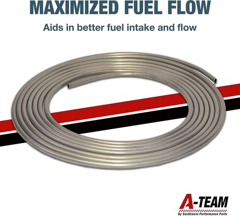 A-Team Performance - 3003-Grade Aluminum Coiled Tubing Fuel Line Tube, 3/8 Inch, Diameter 25-Feet Roll.035-inch Wall Thickness. - Compatible with Larger Tube Diameter in Saudi Arabia