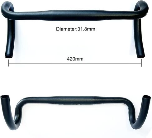 Bike Drop Bar Handlebar for Fixed Gear Bike Road Bicycle Aluminum AlloyBent Handlebar 31.8mm 400/ 420mm (31.8x400mm) in Kuwait