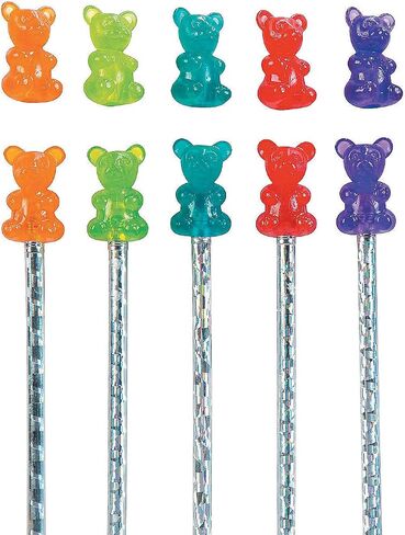 Fun Express Scented Gummy Bears Pencil Toppers - Stationery - 24 Pieces in Saudi Arabia
