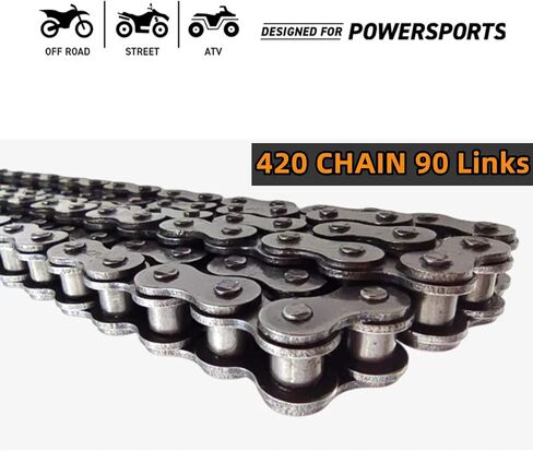 Mini Bike Rear Chain Fits Coleman CT200U CT200U-EX BT200X Mini Bike Chain MB200 MB165 Baja Warrior Heat Mini Baja Motorsports+Chain Adjuster (#420 Chain 90 Link) in Saudi Arabia