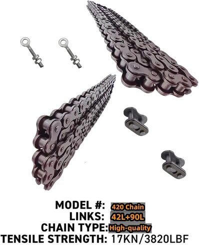 Mini Bike Rear Chain Fits Coleman CT200U CT200U-EX BT200X Mini Bike Chain MB200 MB165 Baja Warrior Heat Mini Baja Motorsports+Chain Adjuster (#420 Chain 90 Link) in Saudi Arabia