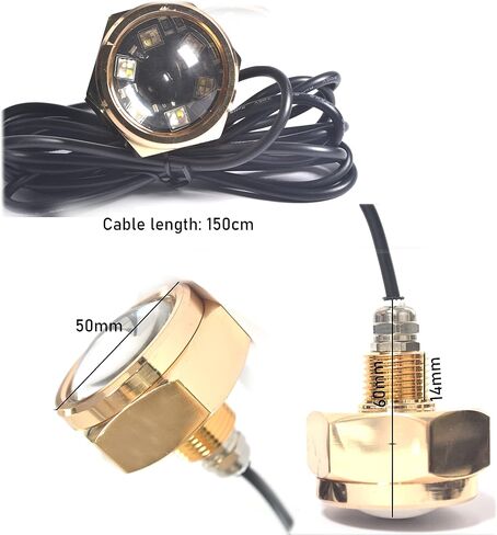 RGBW LED Boat Drain Plug Lights, Standard 1/2" NPT Underwater Multicolor Stern Drain Plug Light with IR Remote APP Dual Control(Pack of 2) in Saudi Arabia