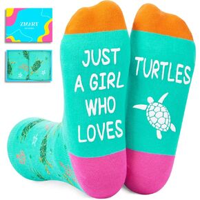 Zmart Turtle Gifts for Women Girls - Funny Sea Turtle Ocean Gifts, Turtle Socks Sea Animal Socks for Teens