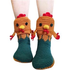 HengShunRui Funny Animal Socks Knit Crocodile Socks for Women Novelty Crocheted Alligator Socks